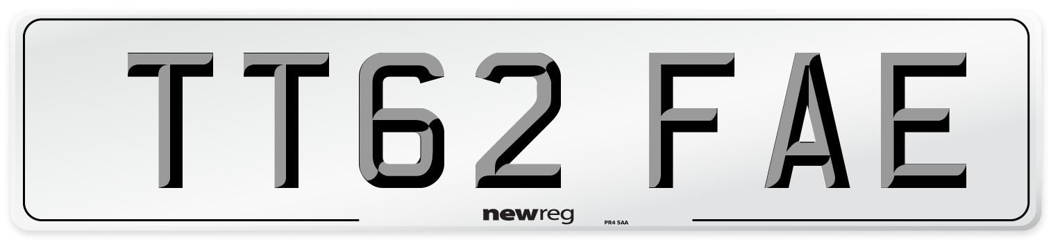 TT62 FAE Number Plate from New Reg